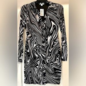 Bar III New Black and White Small Dress